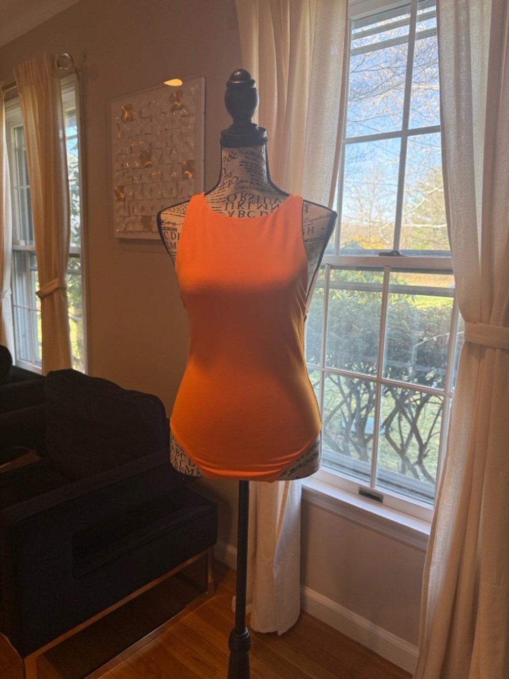 Babaton Orange Sleeveless bodysuit